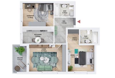 Apartament 3 camere 80 mp | Prelungirea Ghencea | Piscina Proprie | - 13