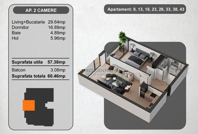 Apartament premium, 60 mp, locatie ultracentrala-Marriott, Comision 0 - 8