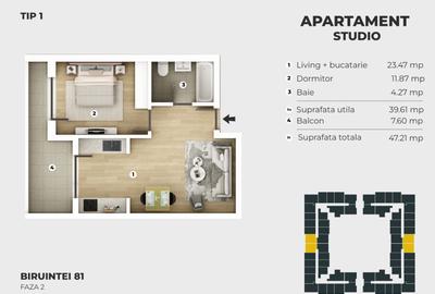 Apartament cu 2 camere semidecomandat, mobilat în Central