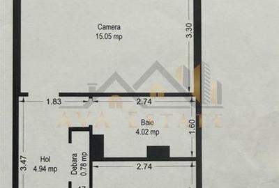 Apartament 2 camere | Et.2, 37 mp - Zona Dambovita - 11