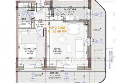 Apartament cu 2 camere semidecomandat, mobilat în Florești