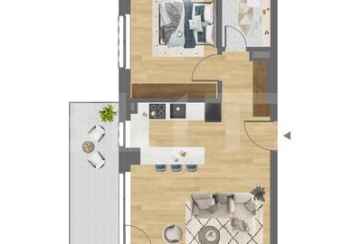 Apartament 2 camere / Semifinisat / Citius Rezidence / COMISION 0 - 2