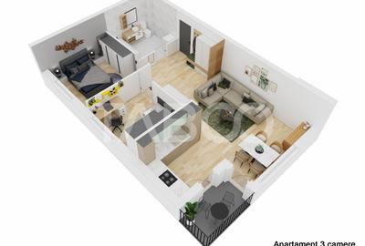 COMISION ZERO !! Apartament 3 camere 66 mpu balcon Doamna Stanca Sibiu - 3