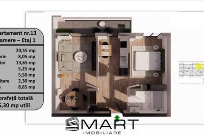 Apartament 2 camere lux, 55mp utili + 8,65mp Balcon, zona Tractorul - 2