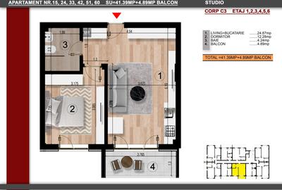 PROMOTIE!!! Studio spatios 46mp , Metrou Berceni (10-12min) - 1