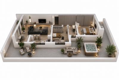 Penthouse cu 3 camere decomandat în Mehala