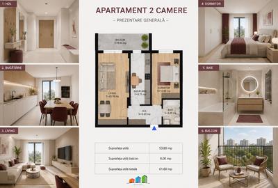 Apartament cu 2 camere decomandat în Theodor Pallady