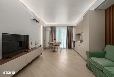 Apartament cu 2 camere semidecomandat, mobilat în Pipera