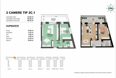 Apartament  Bloc nou Tip 2C1 in Complex Doi Cocosi Residence - 4