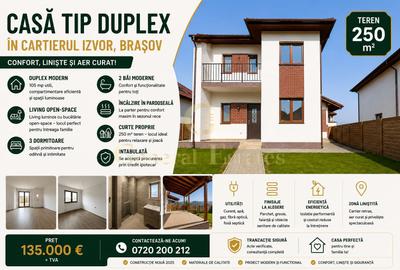 Duplex cu 4 camere în Tărlungeni