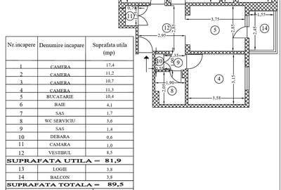 Apartament 4 camere,82 mp utili,renovat,mobilat, 10 minute de Metrou Pta Sudului - 16