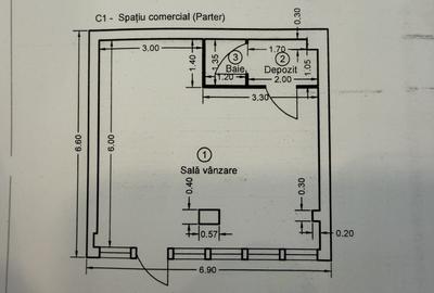 Spatiu comercial 36 mp, Campia Turzii, str. Gheorghe Baritiu - 5