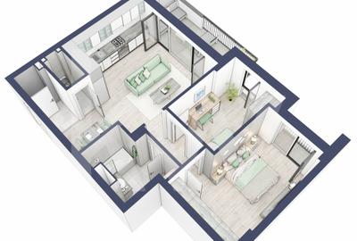 Apartament cu 3 camere semidecomandat în Turnișor