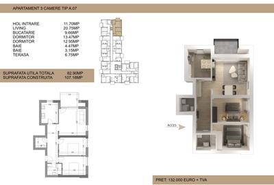Apartament 3 camere Drumul Cooperativei, Bucuresti (132.000€ +TVA) - 4