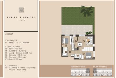 Apartament cu 3 camere decomandat în Pipera