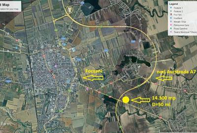 Teren 14.300 mp, D=50 ml, langa nod autrostrada A7 - 8