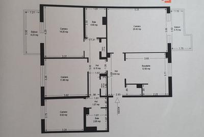 COMISION 0% Apartament 4 camere decomandat 91 mp utili, zona Plavat II - 27