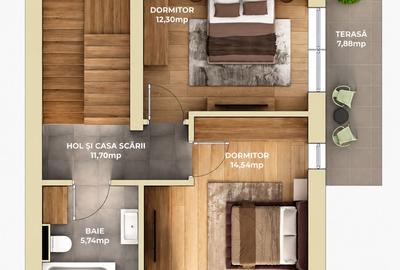 Casă individuală - 90 mp +curte 750 mp  complex Maurer Village Bod - 22