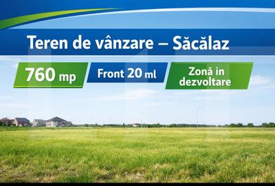 Teren Construcții intravilan de 760 mp, în Săcălaz