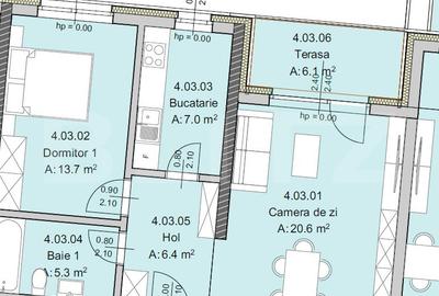 Apartament 2 camere 53 mp, Constructie Noua, Zona The Office - 1