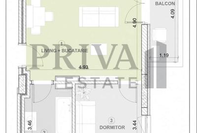 Apartament 2 camere nou, 50 mp, etaj 8, Torontalului - 17