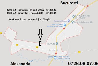 Teren Gorneni/Iepuresti/Giurgiu 3700 intravilan+3400 extravilan- 4E/m2 - 3