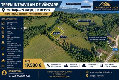 Teren Construcții intravilan de 480 mp, în Bran
