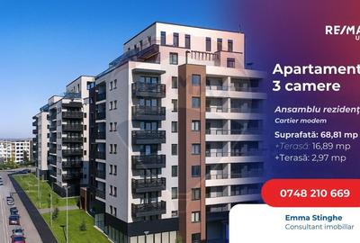 Apartament cu 3 camere decomandat în Avantgarden