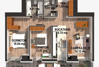 Apartament 3 camere Moghioros Park Residence - 2 x locuri de parcare - 9