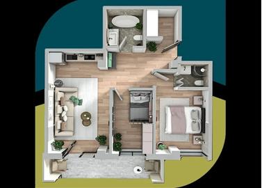 ESQ Village 3 Galata, apartament cu 3 camere, tip 2, etaj 1 - 2
