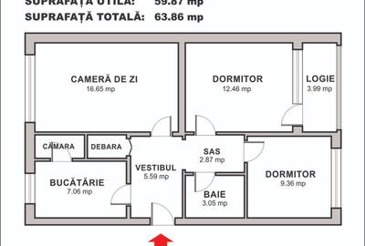 Apartament 3 camere, decomandat, zona 1 Decembrie 1918 - 10