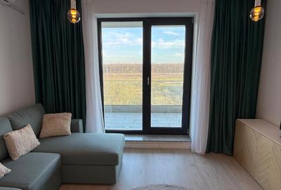 Apartament cu 2 camere semidecomandat, mobilat în Băneasa