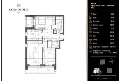 Apartament 3 camere Cosmopolit Zenit | Răcădău - Bloc A - 2