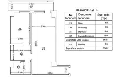 Copou - Apartament 2 camere, 65 mp, Etaj 7 - 1
