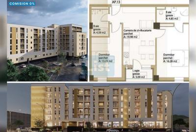 Apartament cu 3 camere decomandat în Republicii