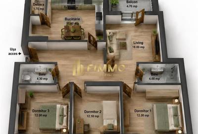 Apartament cu 4 camere decomandat în George Enescu