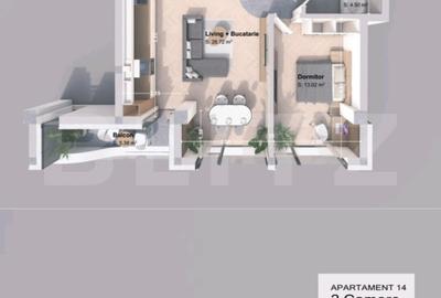 Apartament cu 2 camere open-space în Păcurari
