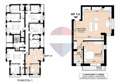 Apartament 2 camere | 65,99mp | Theodor Pallady - 1