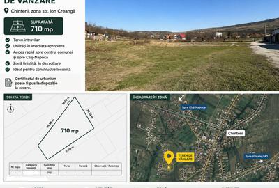 Teren agricol intravilan de 710 mp, în Chinteni