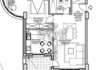 Apartament Modern,2 Camere 74 Mp,Terasa 17 Mp,Decomandat,Finalizat, Mall-Coresi - 3
