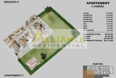 Apartament cu 4 camere decomandat în Sud