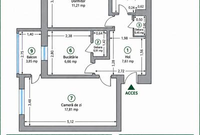 Apartament decomandat  - 2 camere - 2 balcoane -Zona Săvenilor – Tudor V. - 11