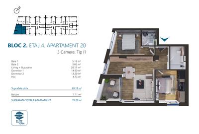 Elite Town Timisoara - Apartament 3 camere | TORONTALULUI - METRO 2 - 3