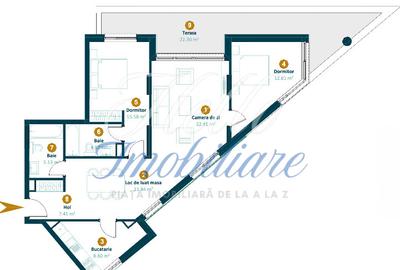Apartament cu 3 camere semidecomandat în Între Lacuri