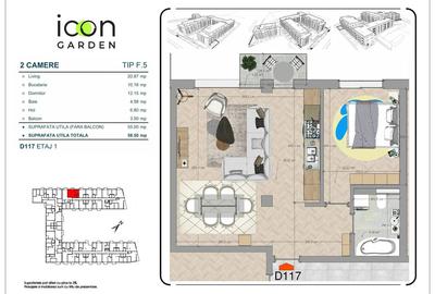 Apartament cu 2 camere  -ansamblu nou finalizat - 11