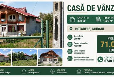 Casă individuală cu 3 camere în Hotarele