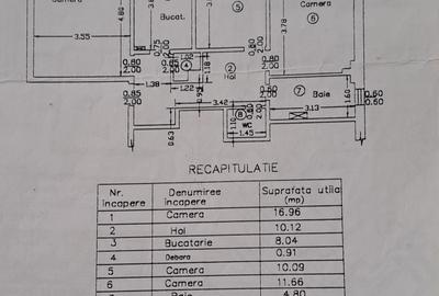Etaj 3 - Apartament 3 camere decomandat - doua bai - doua balcoane - Dacia - 3