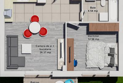 Studio decomandat - Cosmopolis Evolia - 1