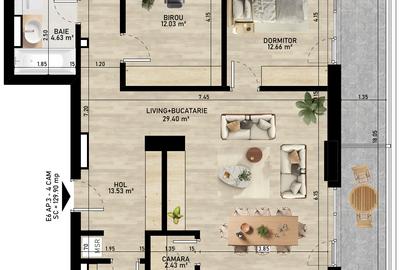 Apartament 4 camere, terasă 42 mp + balcon 12 mp| Pipera – lângă lac - 1