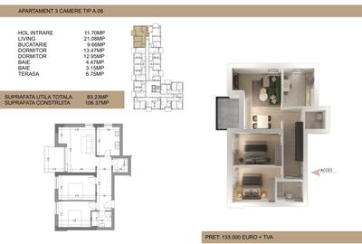 Apartament 3 camere Drumul Cooperativei, Bucuresti (133.000€ +TVA) - 4